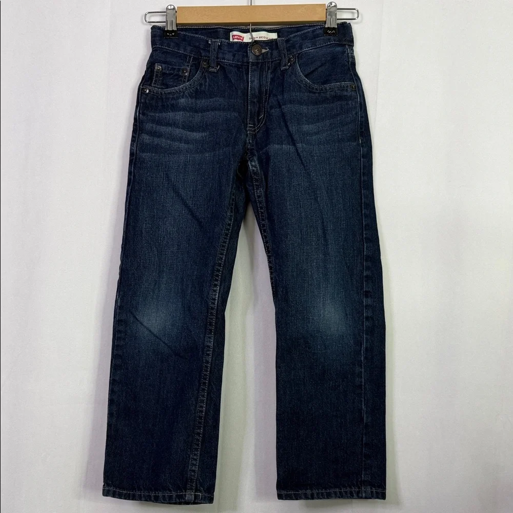 Levi's 505 Regular Adjustable Waist Dark Wash Blue Jeans